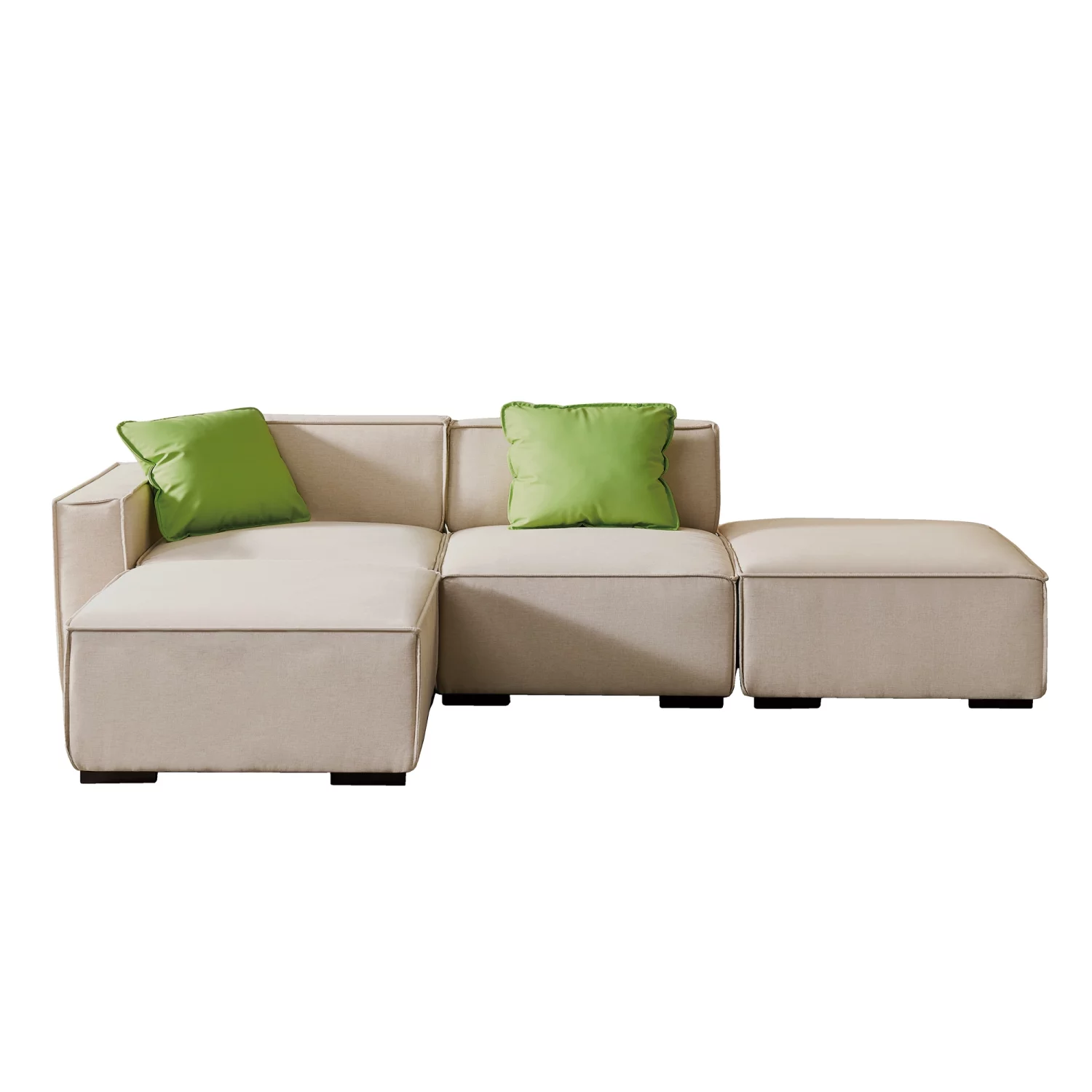 Holaki 4 Seat Modular Sectional Fabric Sofa for Apartment, Beige