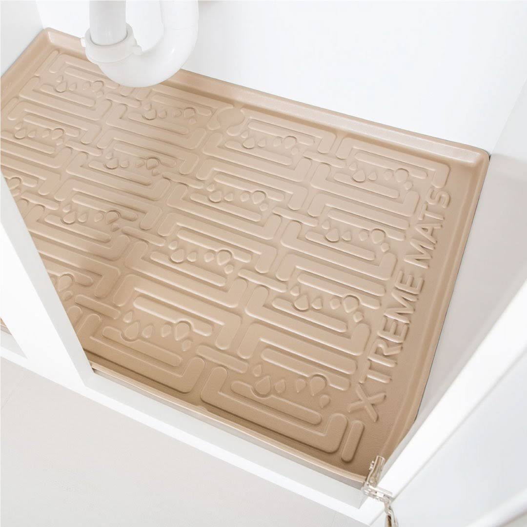 Xtreme Mats Under Sink Kitchen Cabinet Mat, 37 x 22 inch, Beige