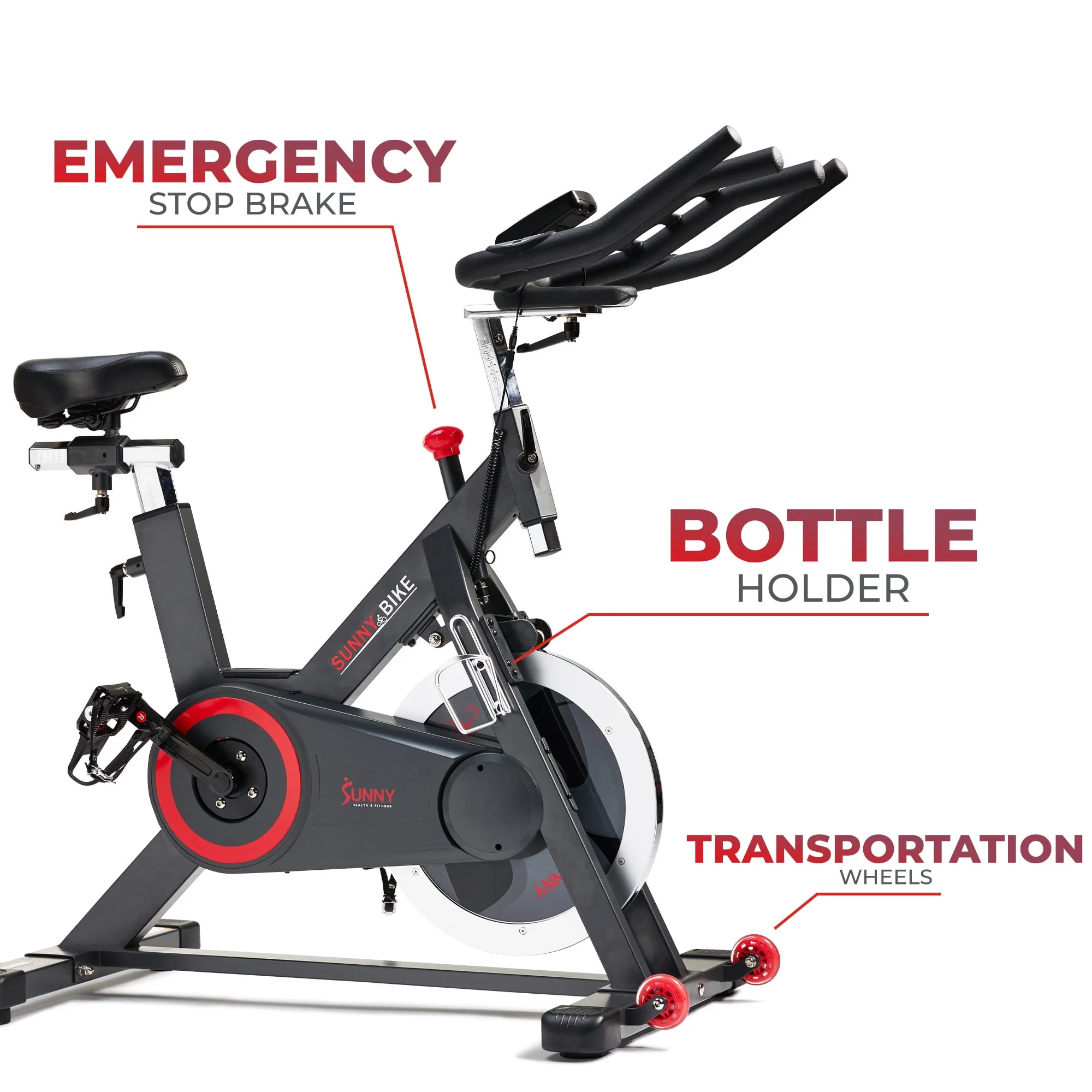 Sunny Health & Fitness Premium Indoor Cycling Smart Stationary Bike with Exclusive SunnyFit庐 App Enhanced Bluetooth Connectivity