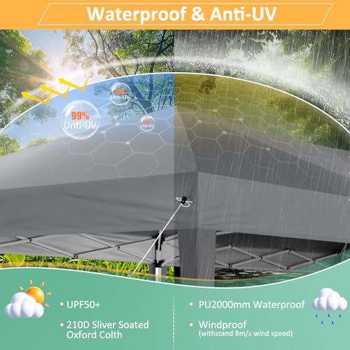COBIZI 10x10 Pop up Canopy Tent Protable Canopy Tent with 4 Sidewalls Waterproof Commercial Instant Shelter for Parties, Wedding