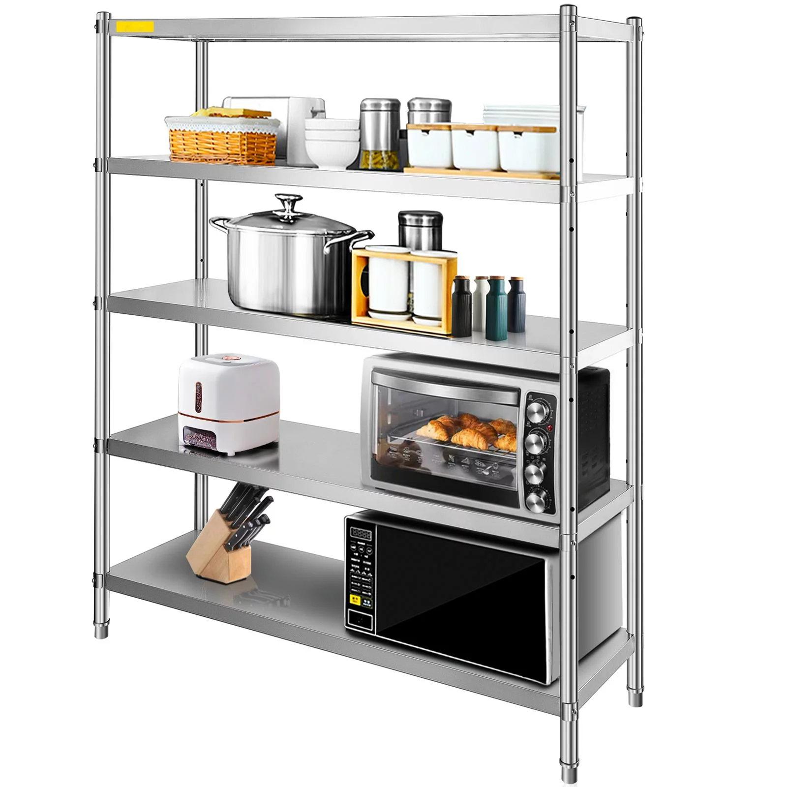 BENTISM Shelving Unit Storage Shelves 60x18.5 inch 5-Tier Stainless Steel 330lb Per Kitchen Shelf