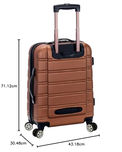 Rockland Melbourne Hardside Expandable Luggage with Spinner Wheels, 2TONEBLUE, 2 Piece (20/28)