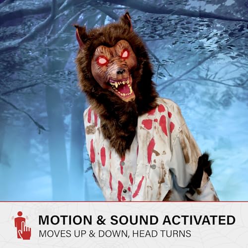 Haunted Hill Farm 5.9 ft. Animatronic Lurching Woman by Tekky, Halloween Animatronic, Scary Indoor House Prop & Decoration
