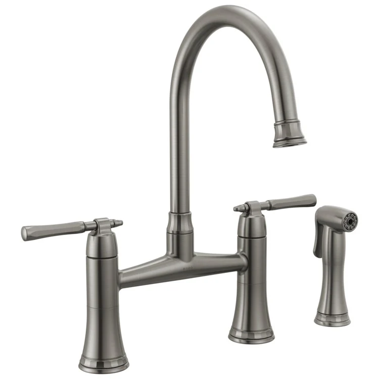 Kitchen Faucet Tulham 8 Inch Spread 2 Lever ADA Brilliance Stainless 1.8 Gallons per Minute