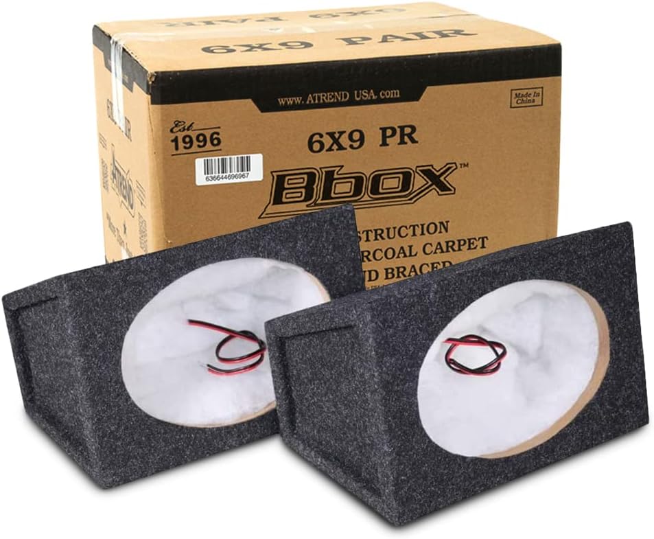 Bbox Pro Audio Tuned Speaker Enclosures - 6x9 Speaker Box - Enhance Sound and Bass - Nickel Finish Speaker Terminals - 18 Gauge Audio Cables