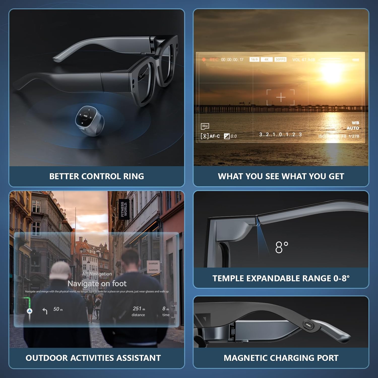 inmo Air 2 AR Glasses Wireless, Smart ChatGPT AR Glasses with 1080P Micro-OLED Virtual Theater, Augmented Reality Glasses with Camera