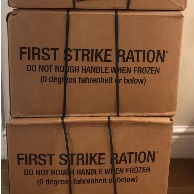 First Strike Ration FSR Case, Fresh Long Term Survival Camping Hiking Food, Genuine USA Military Compact Meals - Inspection 2024 or better