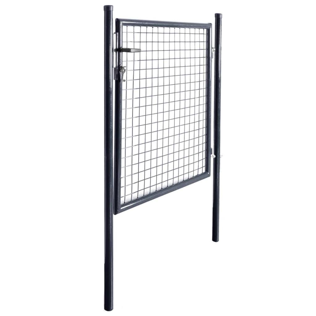 vidaXL Mesh Garden Gate Galvanised Steel 33.7x22x39.4x22 Gray