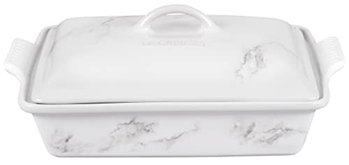 Le Creuset Stoneware Heritage Covered Rectangular Casserole, 4 qt. (12" x 9"), Cerise
