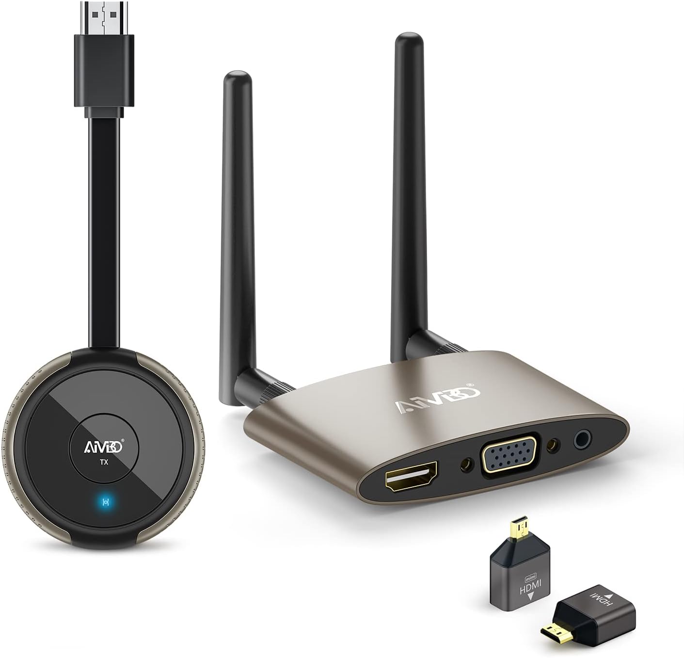 Wireless HDMI Transmitter and Receiver 4K, AIMIBO 5G HDMI Wireless Extender Kit