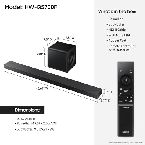 Samsung HW-S61D 5.0 Ch All-in-one Wireless Dolby Atmos Soundbar with 2 Year Amber Protection Plan (2024)