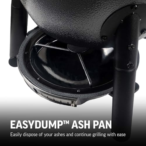 Char-Griller® AKORN® Jr. Portable Kamado Charcoal Grill and Smoker with Cast Iron Grates and Locking Lid with 155 Cooking Square Inches in Ash