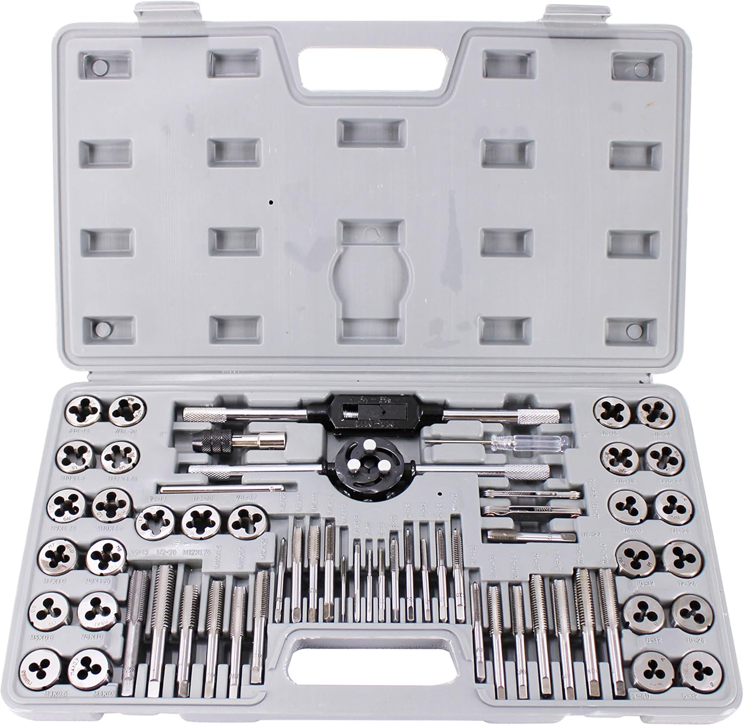 HFS(R) Tap and Die Set Tap and Die Set Split Dies-Metric Metric Sizes Essential Threading Tool with Storage Case (60 PCS) Pack of 2