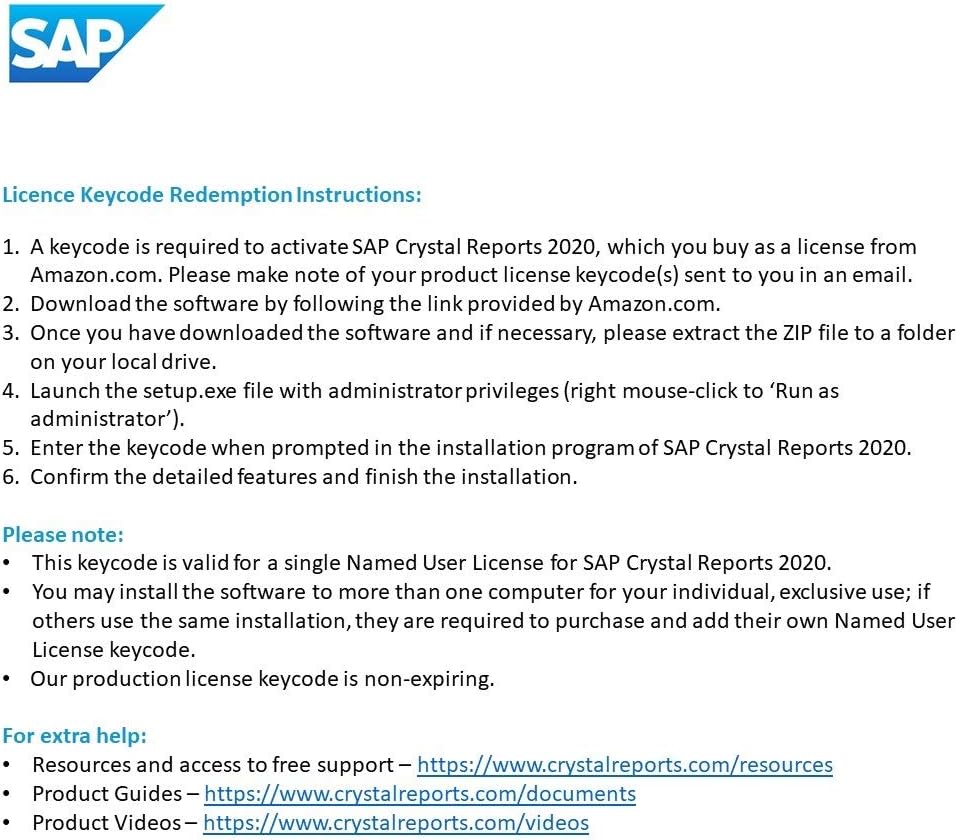 SAP Crystal Reports 2020 Reporting Software [64-Bit] [PC Download]