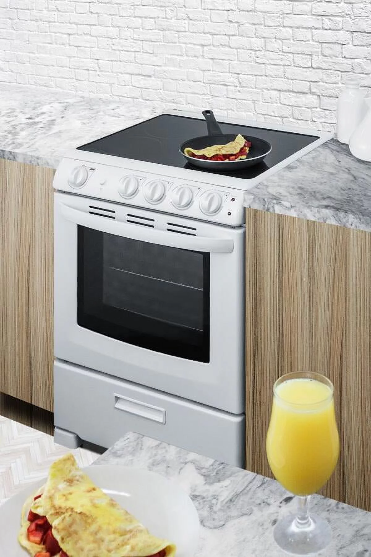 Summit Appliance  24 in. Wide Electric Smooth-Top Range, White