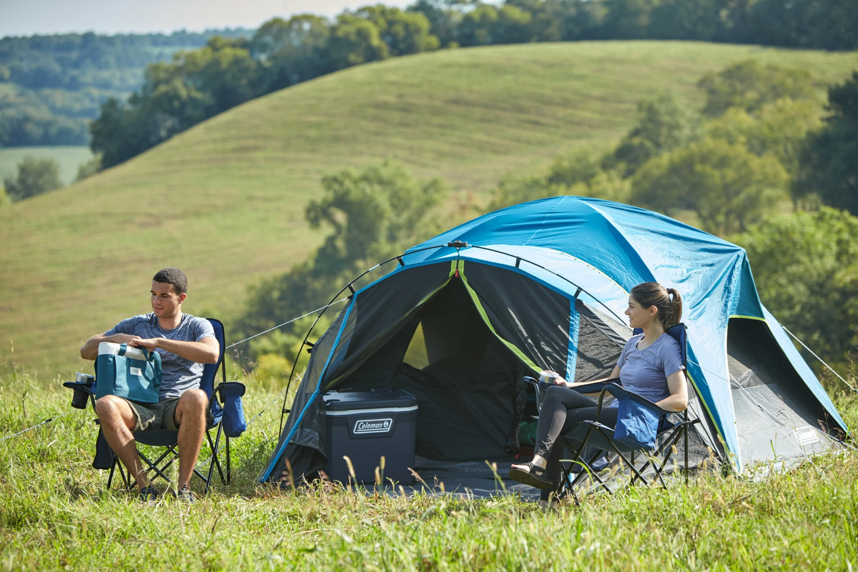 Coleman 4-Person Carlsbad Dark Room Dome Camping Tent with Screen Room