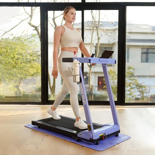 DeerRun Treadmills for Home with Incline and Handles, 3.5 HP Foldable Treadmill 350 LBS Weight Capacity for Small Spaces