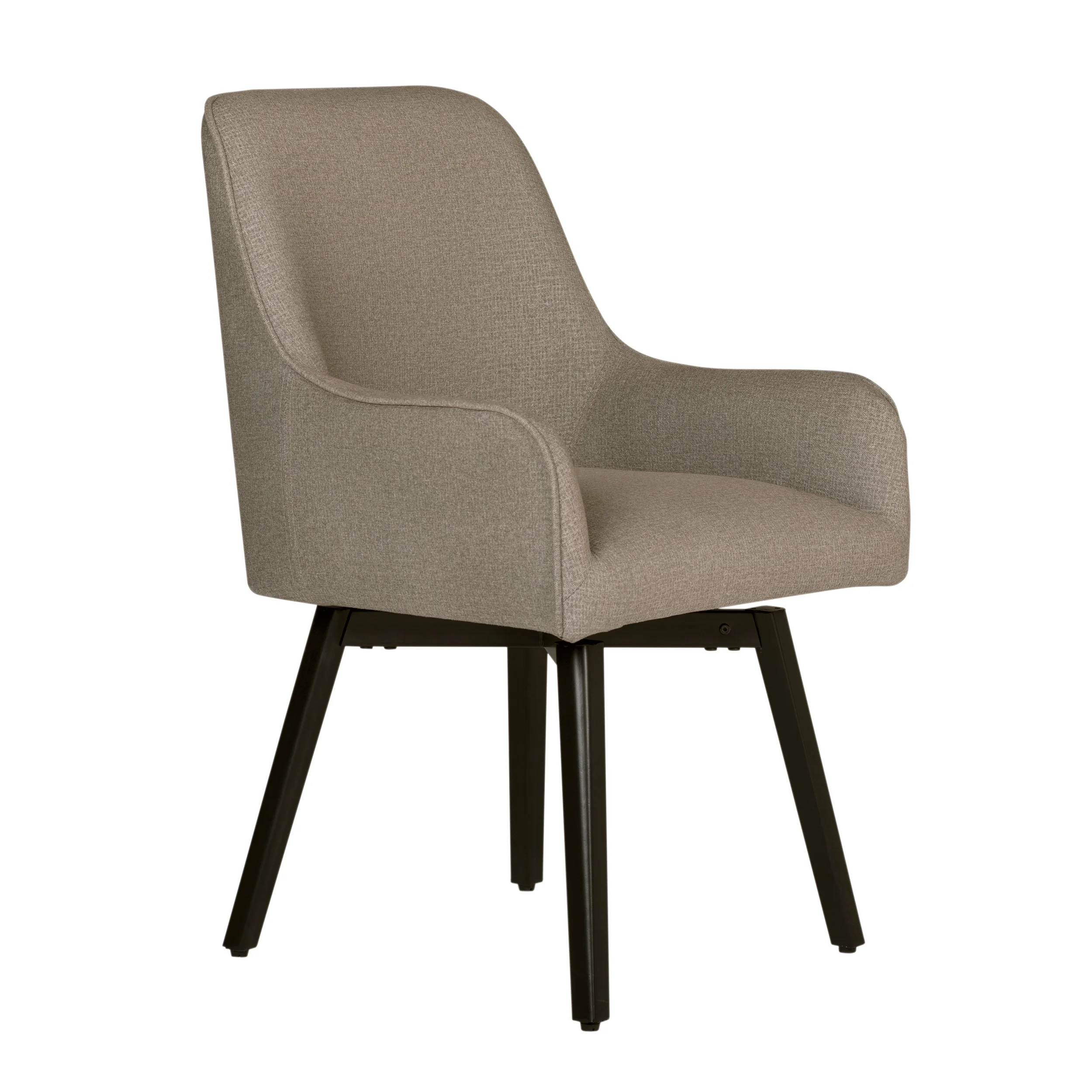 Studio Designs Home Spire Luxe Swivel Chair with Arms, Dining/Office, Black/Camel Fabric
