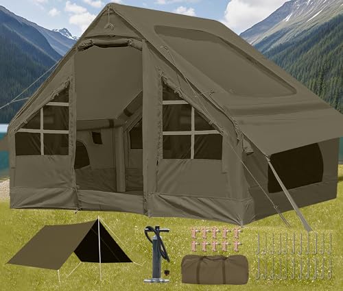 SHANQUAN Inflatable Tent with Pump,4-6 Person Instant Glamping Camping Tents House