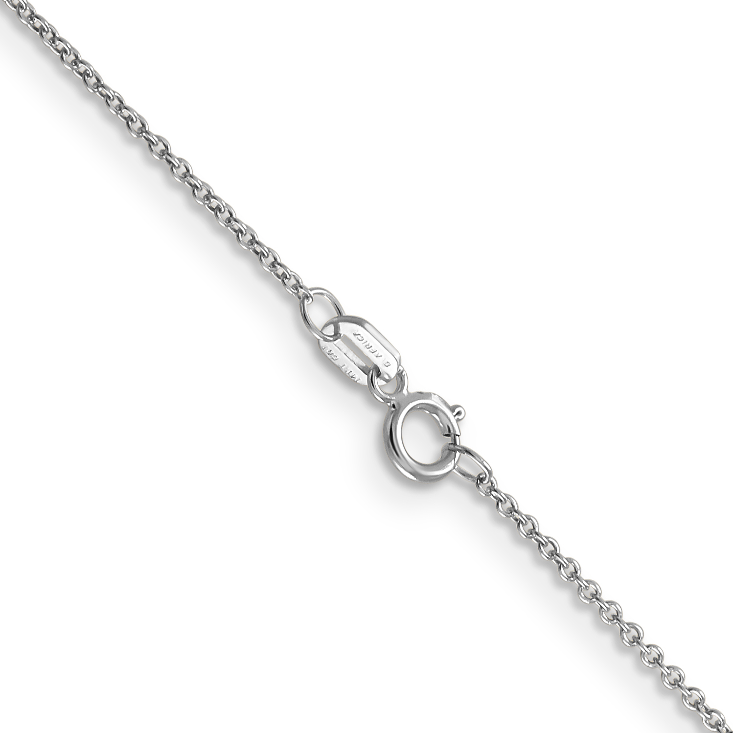 Carat in Karats 14K White Gold Ultra-thin Cable With Spring Ring Clasp Chain Necklace (16 Inches x 0.9mm)