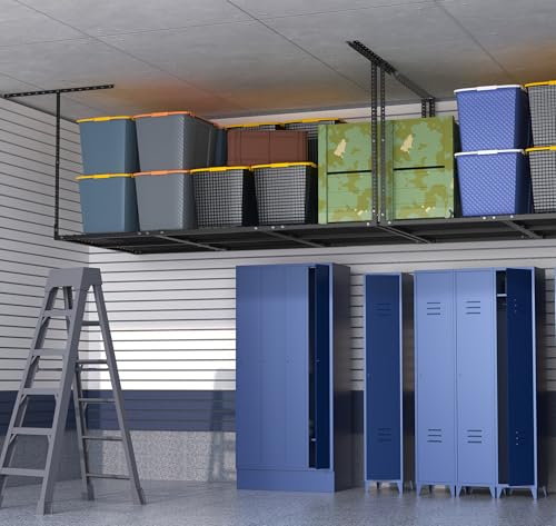 3 x 8FT Overhead Garage Storage Rack,Adjustable Ceiling Storage Racks,Garage Shelving Heavy Duty Storage Organizer System