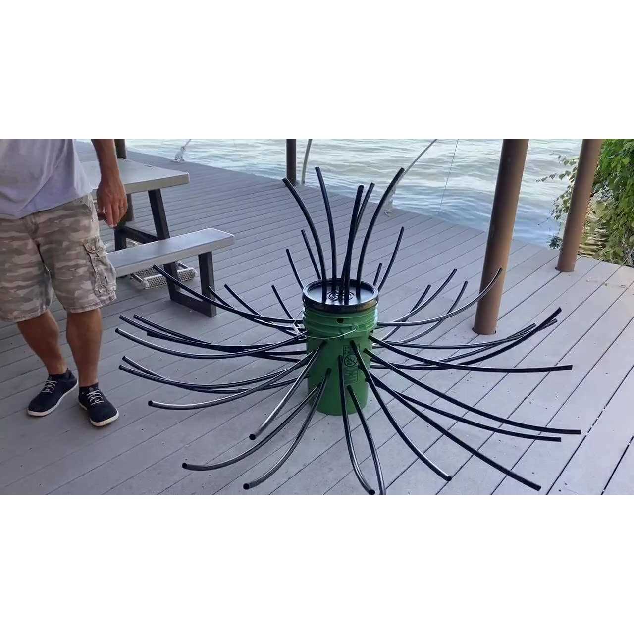 Green Blob Outdoors Fish ‘n A Barrel Artificial Fish Habitat Tree for Ponds