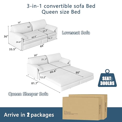 70.1" Futon Sofa Bed Queen Size, Pull Out Bed, 3-in-1 Convertible Sleeper Sofa with 2 Soft Pillows, Modern Velvet Futon Couch for Living Room
