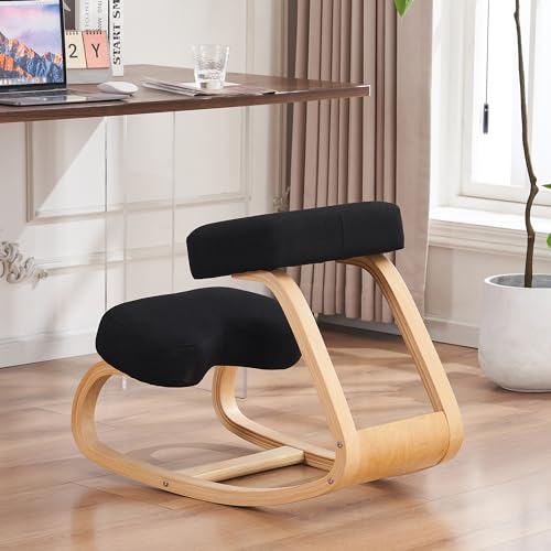 Ergonomic Kneeling Chair,Adjustable Kneeling Desk Chair for Desk with Cushion,Posture Kneeling Chair for Relieving Neck and Back Pain