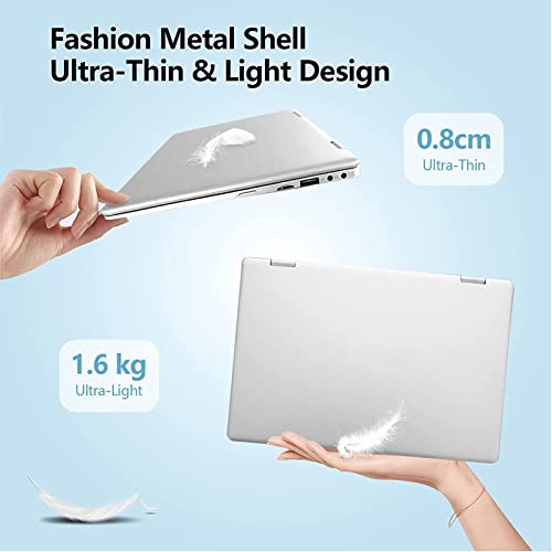 Windows Laptop, 2 in 1 with Touchscreen,11.6 inch FHD Windows 11 Laptops Computer,4GB RAM,256GB SSD Storage