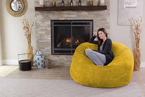 Chill Sack Bean Bag Chair - 5' Giant Memory Foam Lounge Chair with Soft Microfiber Cover – Cozy Furniture for Living Room, Dorm