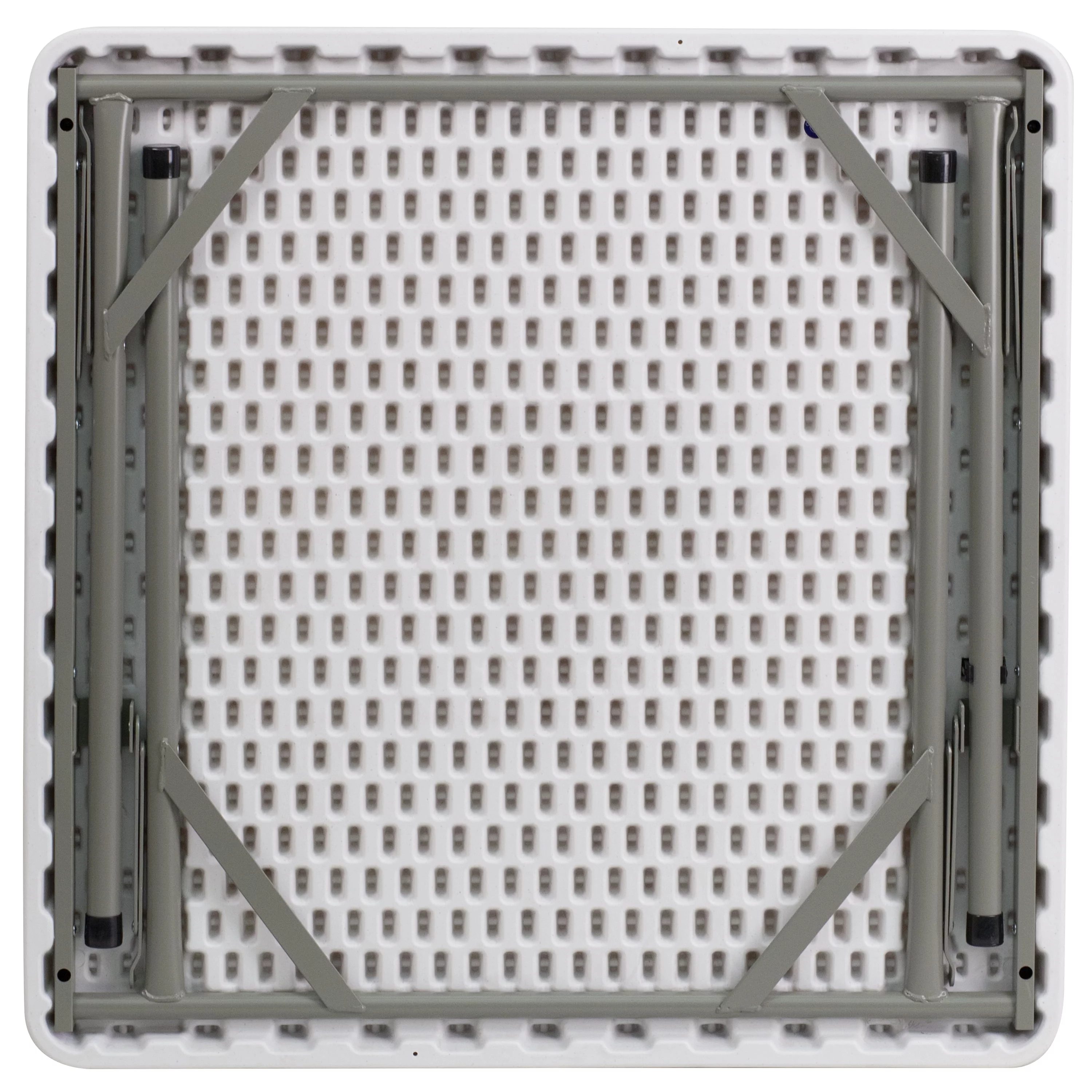 Flash Furniture Elon 2.85-Foot Square Granite White Plastic Folding Table - Set of 5