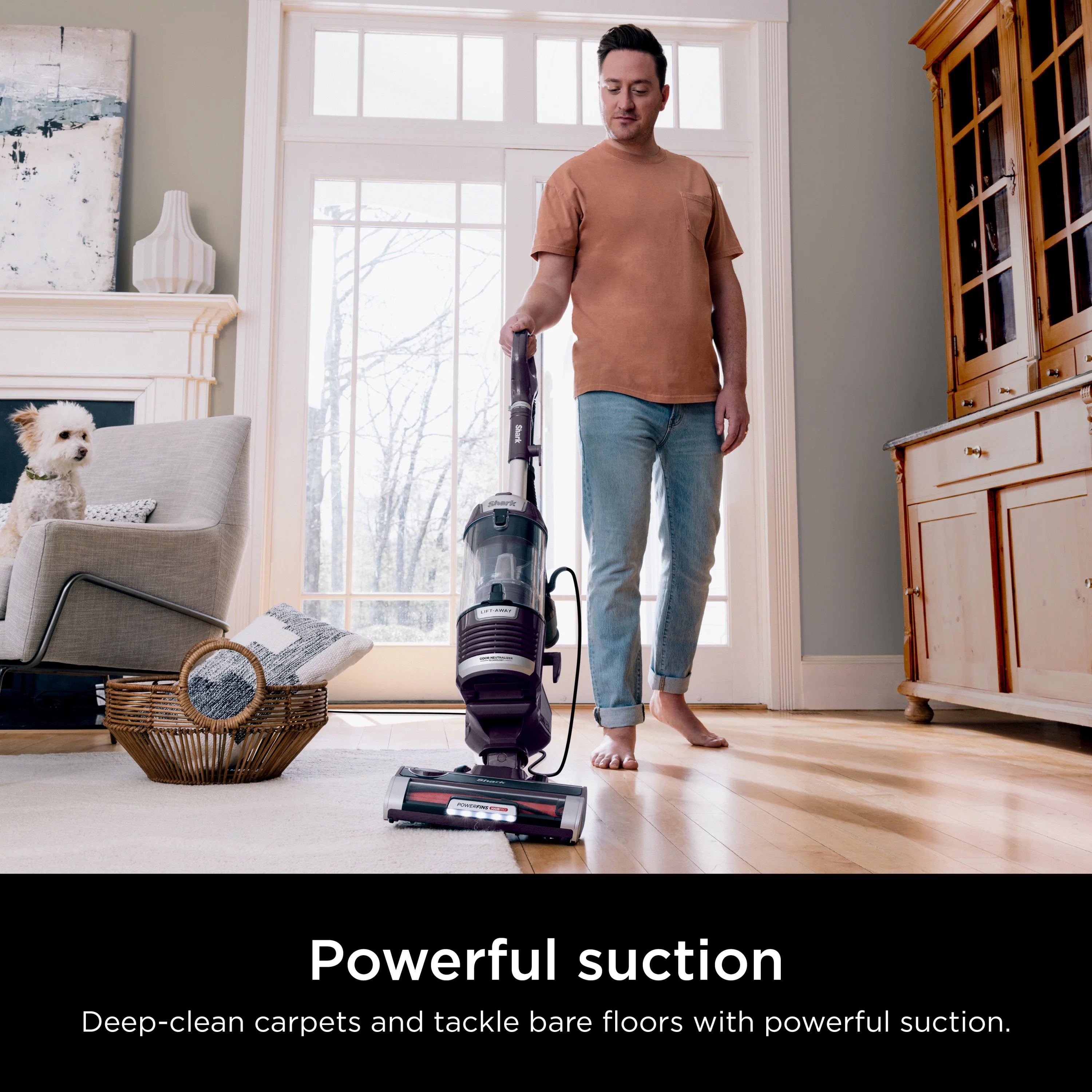 Shark Lift-Away with PowerFins HairPro & Odor Neutralizer Technology Upright Multi Surface Vacuum, ZD550