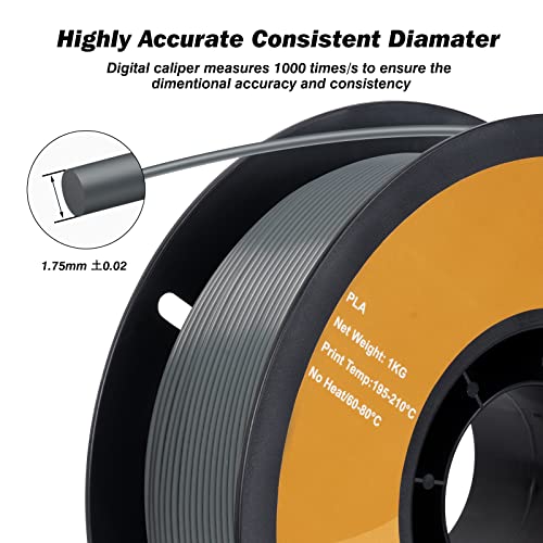 Kingroon PLA 3D Printer Filament, 12Rolls, Dimensional Accuracy +/- 0.03 mm, 12kg Spool(26.4lbs)