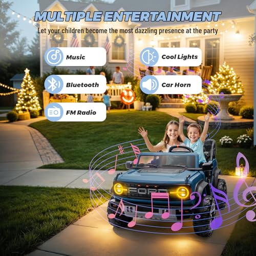 ENYOPRO 2 Seater Ride On Car for Kids, 24v Licensed Ford Bronco Raptor Electric Power Ride On Truck Toy with Remote Control