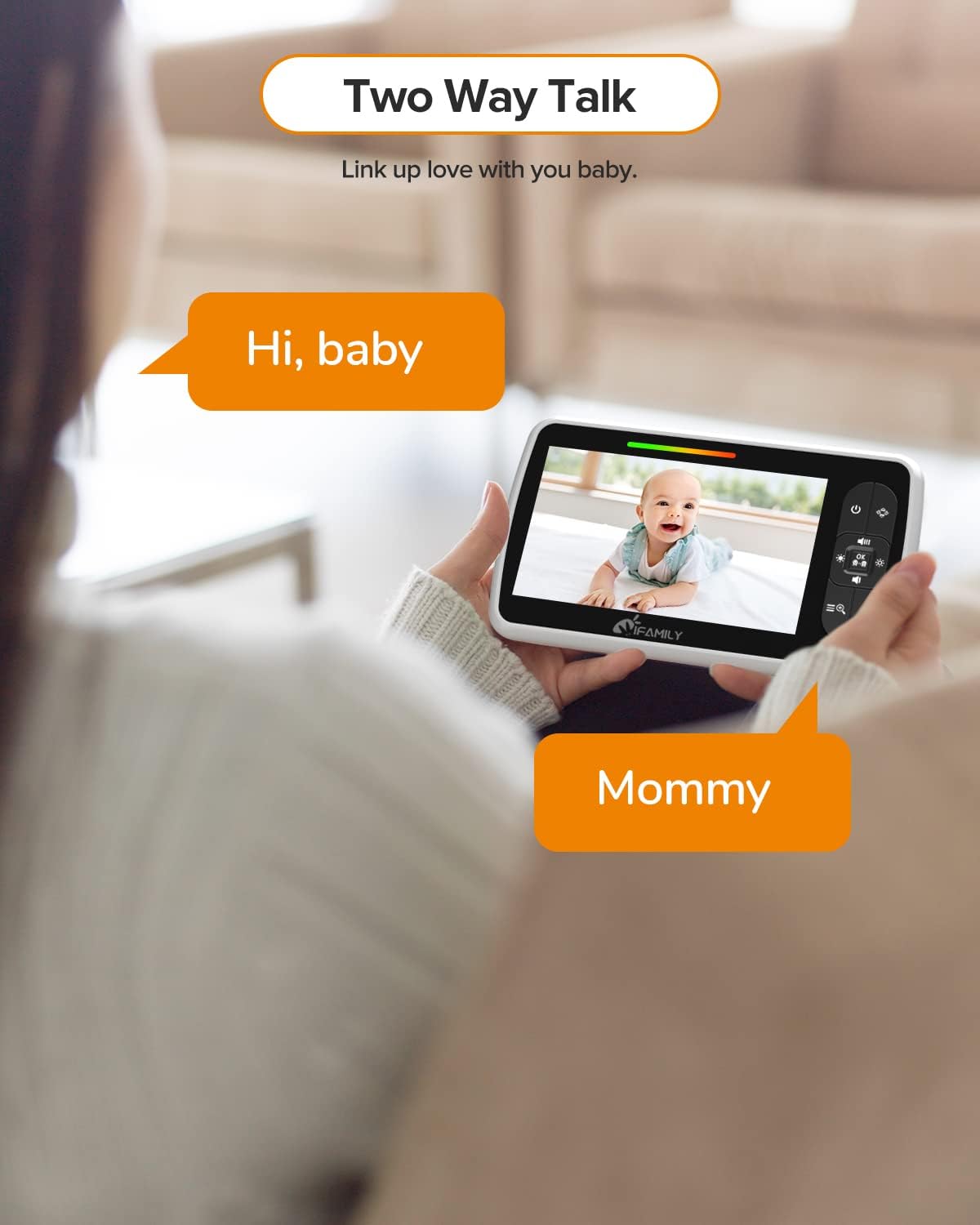 Baby Monitor - 5” Large Display Video Baby Monitor with Remote Pan-Tilt-Zoom |Infrared Night Vision, Temperature Display, Lullaby