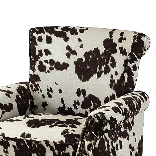HULALA HOME Modern Wingback Accent Chair with Wood Legs & Removable Cushion, Comfy Upholstered Armchair with Nailhead Trim