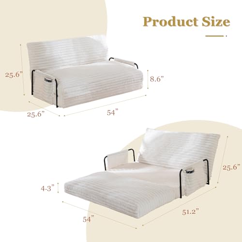 YOSHOOT Adjustable Lazy Floor Sofa, Convertible Bean Bag Sofa Bed Couch, 5-Position Foldable Sleeper Chair with Armrest