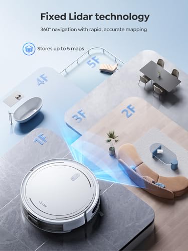 Vyzzle Robot Vacuum, 5000Pa Robot Vacuum and Mop, Smart Navigation, Ultra Slim Robot Vacuum Cleaner Self-Charging, Wi-Fi/App/Alexa Control