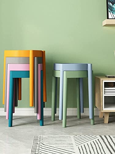 Dining Room Chairs Plastic High Stool Household Round Stool Stackable Dining Stool Table Bench Simple Stools Fashion Creative Bench Stool Latest