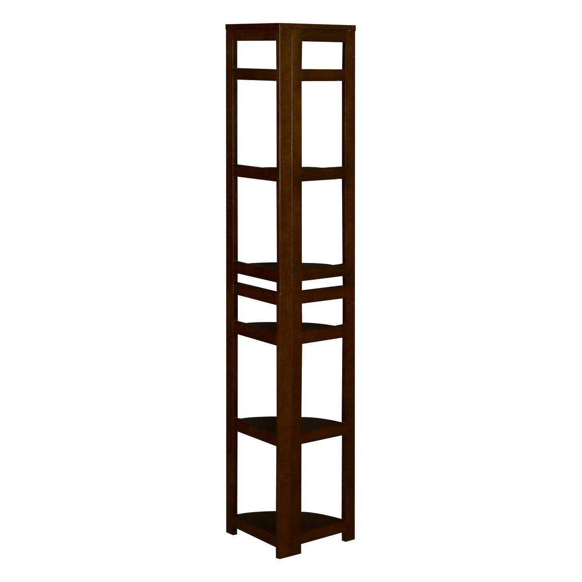 Fairway 67x22 High Corner Folding Bookcase- Mocha Walnut