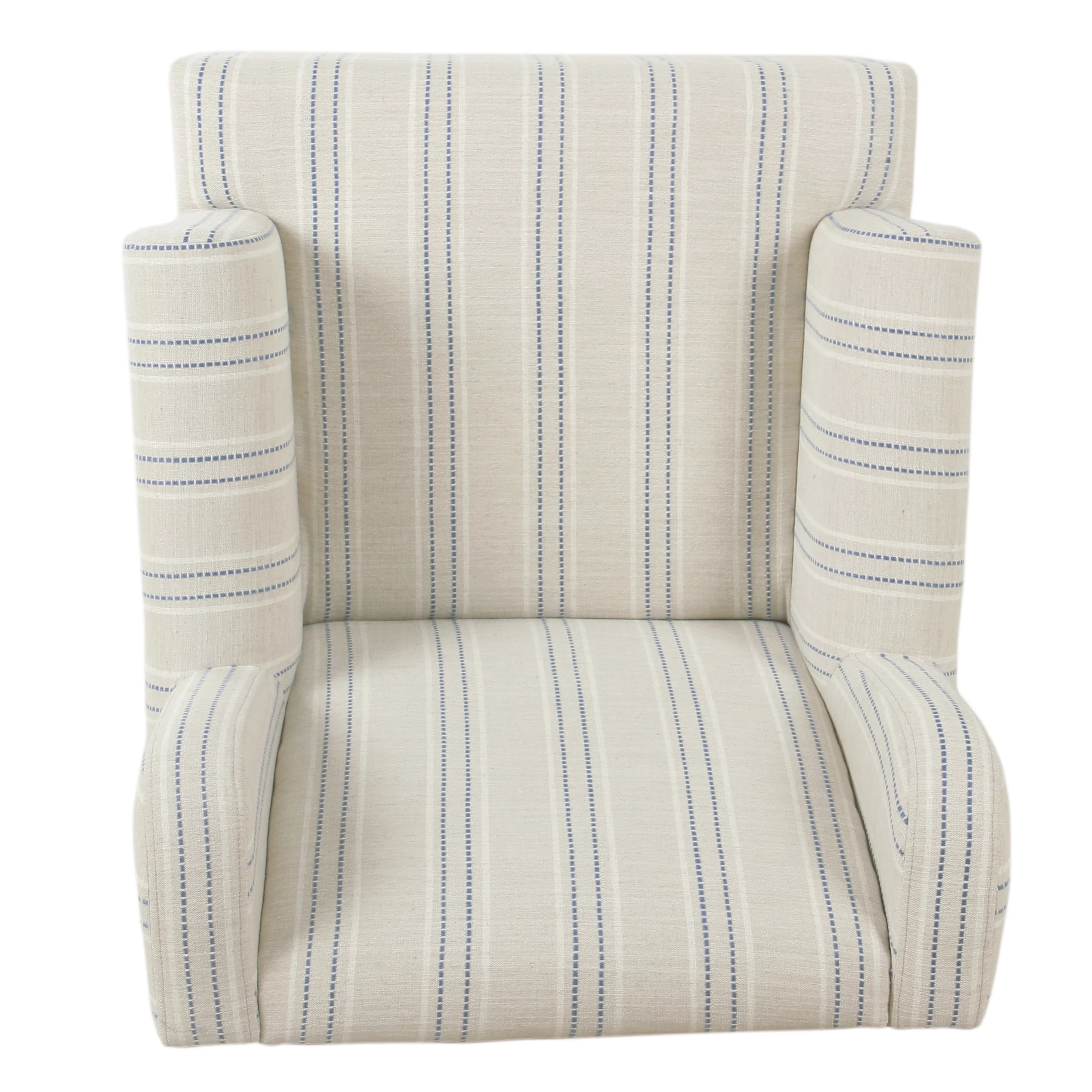 HomePop Emerson Wingback Accent Chair - Blue and Off-White Striped