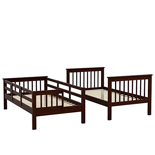 Ball & Cast Full Over Full Bunk Bed with Twin Size Trundle and Built in 4 Drawer,Wood Bunkbed w/Storage Ladder & Slat Support