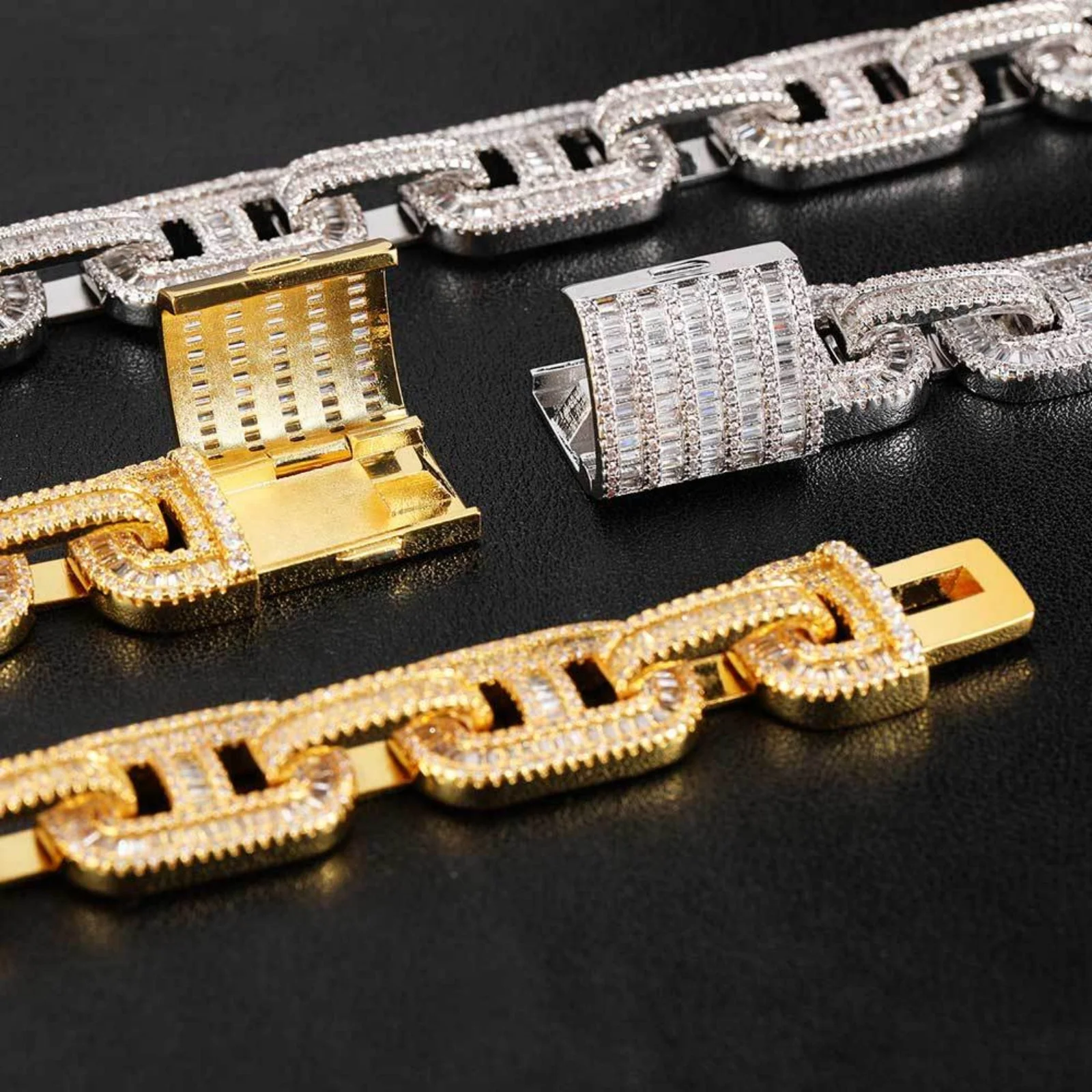 Solid Thick Miami Cuban Link Chain for Men, Width 15mm Big Iced Out Men Cuban Chains, Sparkling Hip Hop Cuban Link Necklace, 16-24 Inch