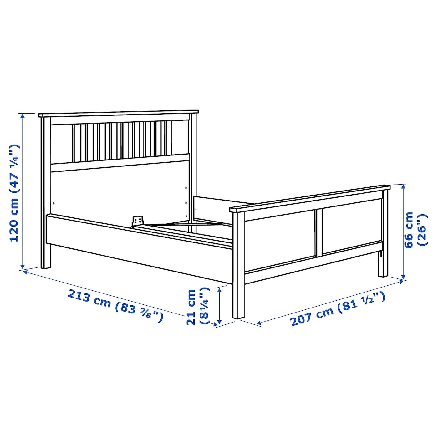 IKEA - HEMNES Bed Frame, black-brown, King