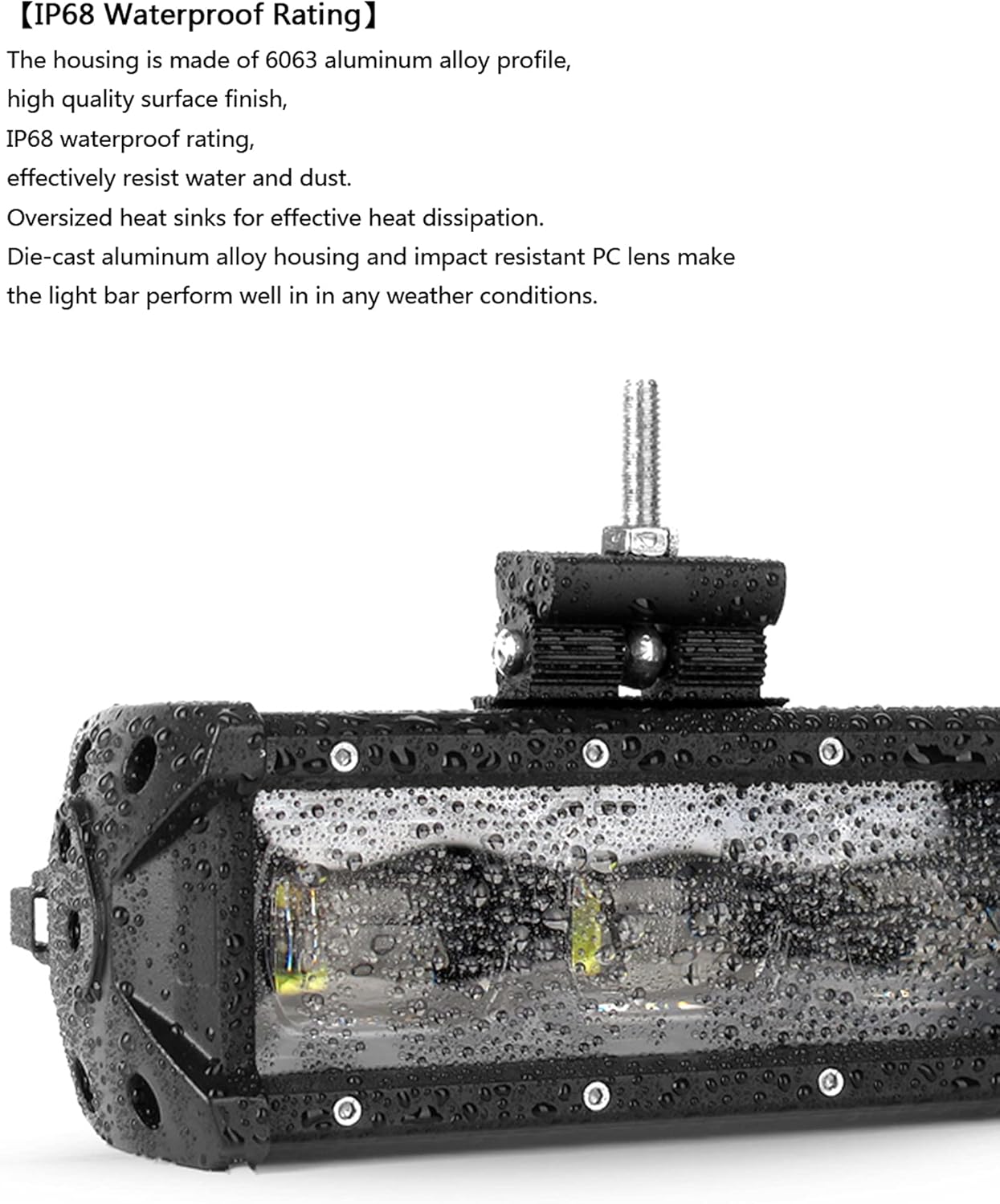 SUFEMOTEC 6D 40 Inch 180W Single Row High Power LED Light Bar for Car Truck ATV Trailer 4WD SUV 4x4 Offroad Flood Driving Bars Lights Working