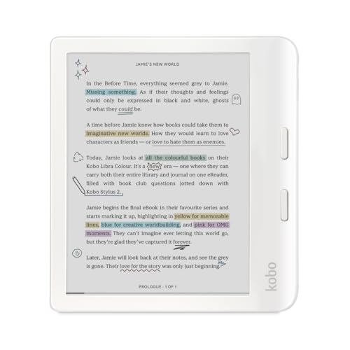 Kobo Libra Colour | eReader | 7” Glare-Free Colour E Ink Kaleido™ 3 Display | Dark Mode Option | Audiobooks | Waterproof | Black