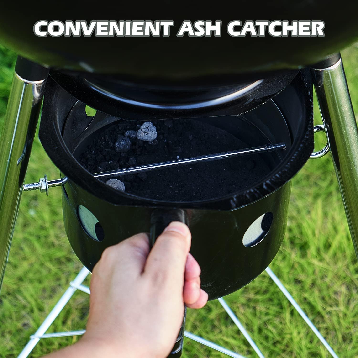 CUSIMAX Charcoal Grill Portable BBQ Grill Kettle 22.5 inch, Outdoor Grills & Smokers for Patio Backyard Barbecue Camping, Black