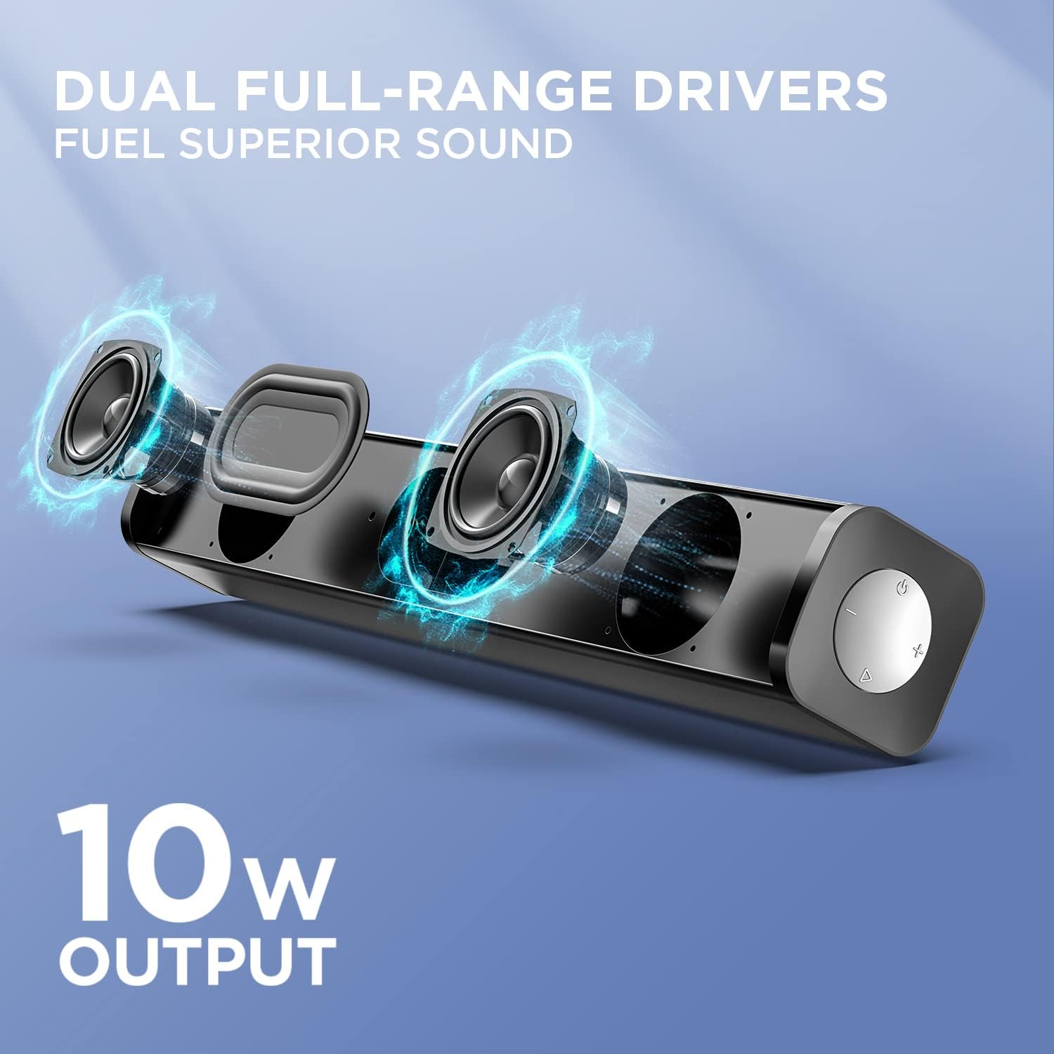 Portable Sound Bar with Remote Control, Bluetooth Mini Soundbar with Stereo Sound, Wired and Wireless Speakers