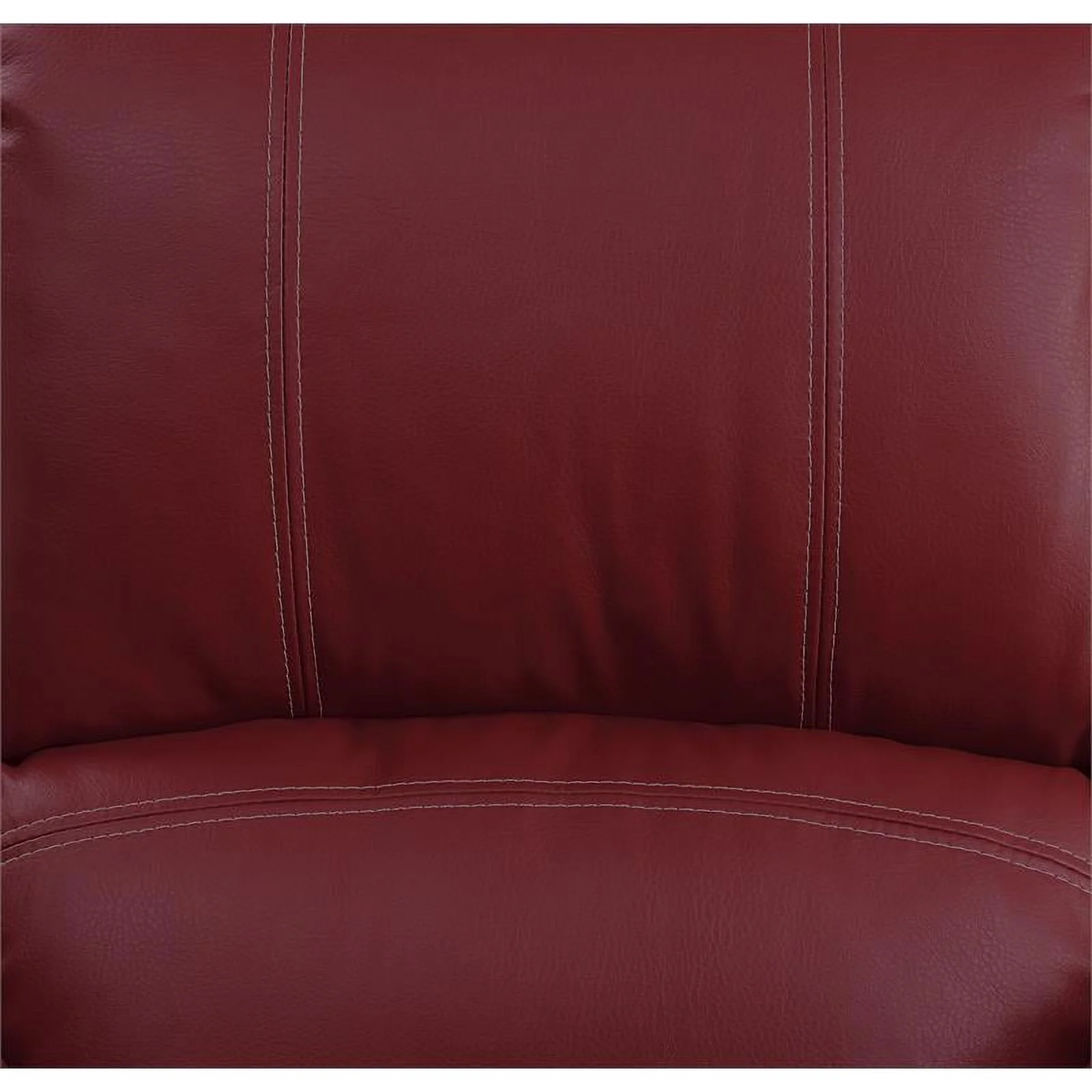 Bowery Hill Power Recliner with Pillow Top Armrest in Red Faux Leather