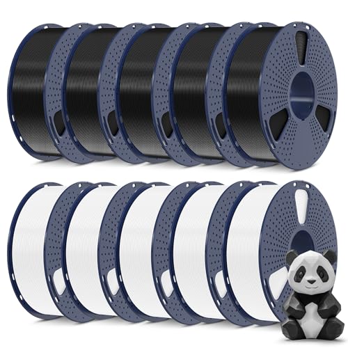 SUNLU 3D Printer Filament Bundle, PLA Plus Filament 10KG 1.75mm, Neatly Wound Filament for Most 3D Printer, 10 Colors, 1kg Spool